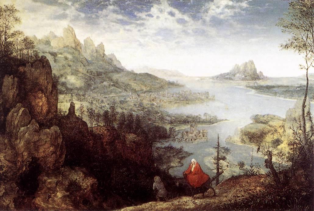 Wikioo.org – La Enciclopedia de las Bellas Artes - Pintura, Obras de arte de Pieter Bruegel The Elder - paisaje con el vuelo dentro Egipto