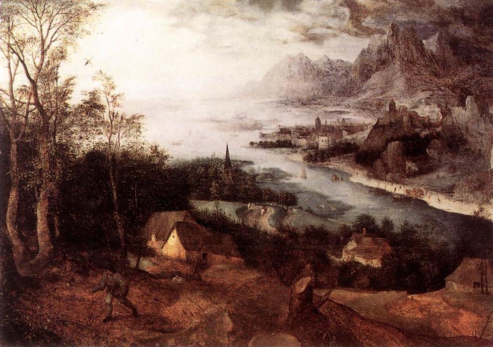 Wikioo.org - Bách khoa toàn thư về mỹ thuật - Vẽ tranh, Tác phẩm nghệ thuật Pieter Bruegel The Elder - Landscape with the Parable of the Sower