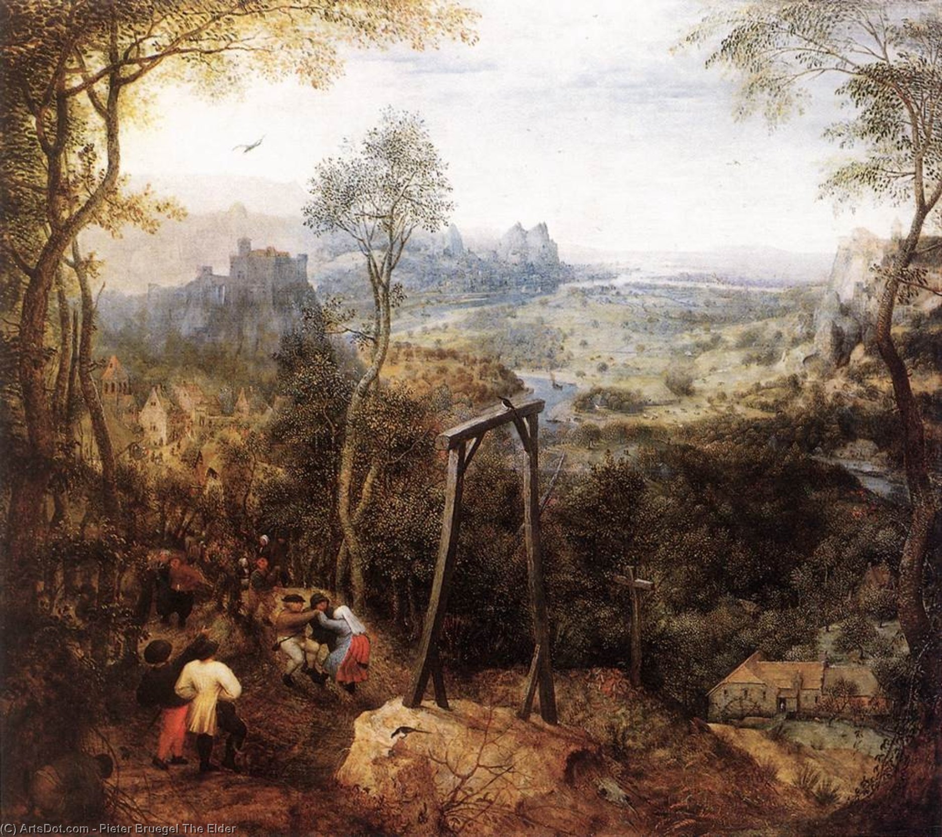 WikiOO.org - 百科事典 - 絵画、アートワーク Pieter Bruegel The Elder - 絞首台のカササギ