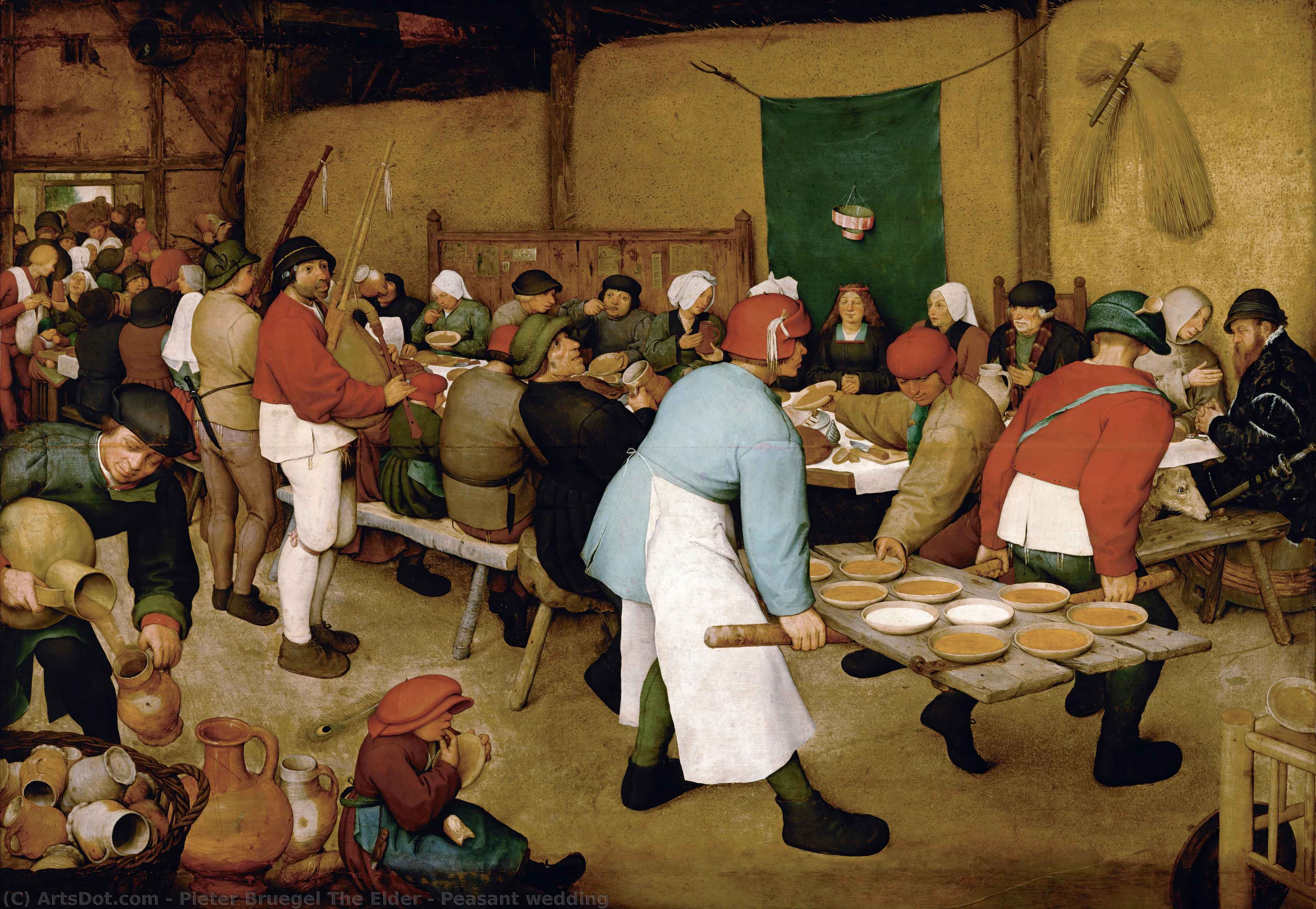 Wikioo.org - Bách khoa toàn thư về mỹ thuật - Vẽ tranh, Tác phẩm nghệ thuật Pieter Bruegel The Elder - Peasant wedding