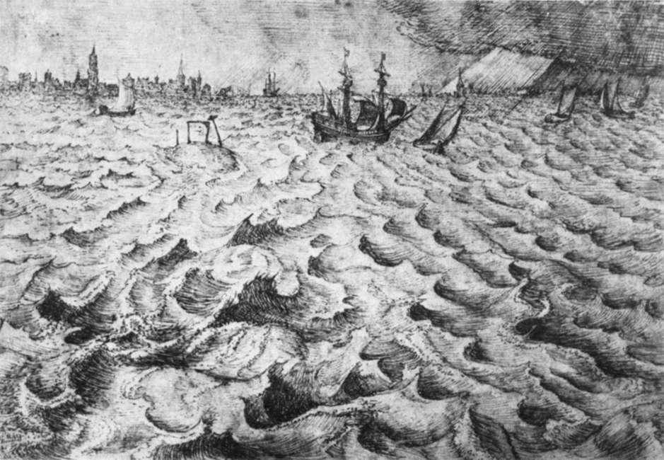 Wikioo.org - The Encyclopedia of Fine Arts - Painting, Artwork by Pieter Bruegel The Elder - Seascape with a View of Antwerp