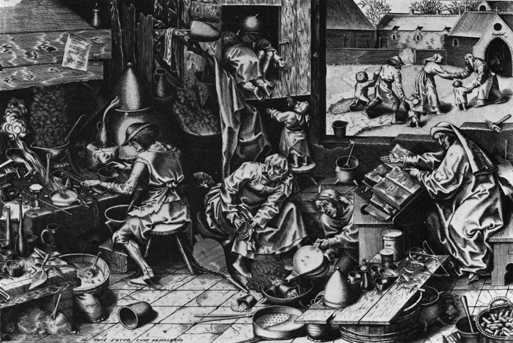 Wikoo.org - موسوعة الفنون الجميلة - اللوحة، العمل الفني Pieter Bruegel The Elder - The Alchemist