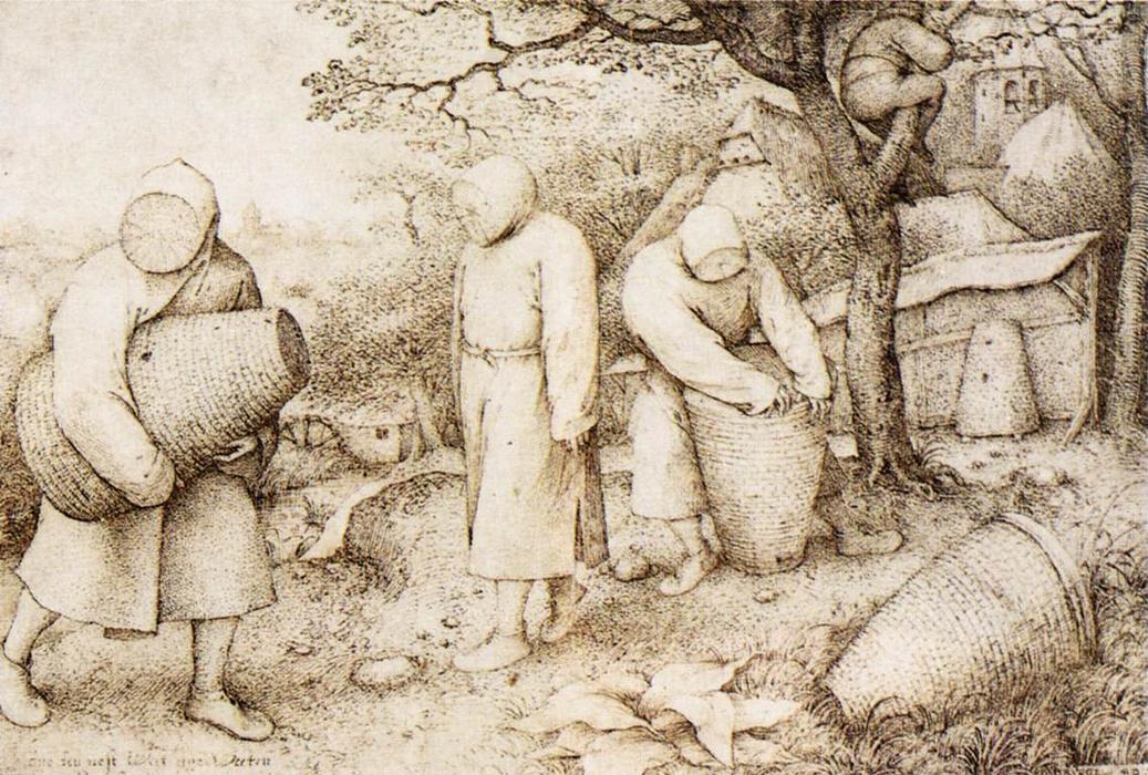 WikiOO.org - 백과 사전 - 회화, 삽화 Pieter Bruegel The Elder - The Beekeepers and the Birdnester