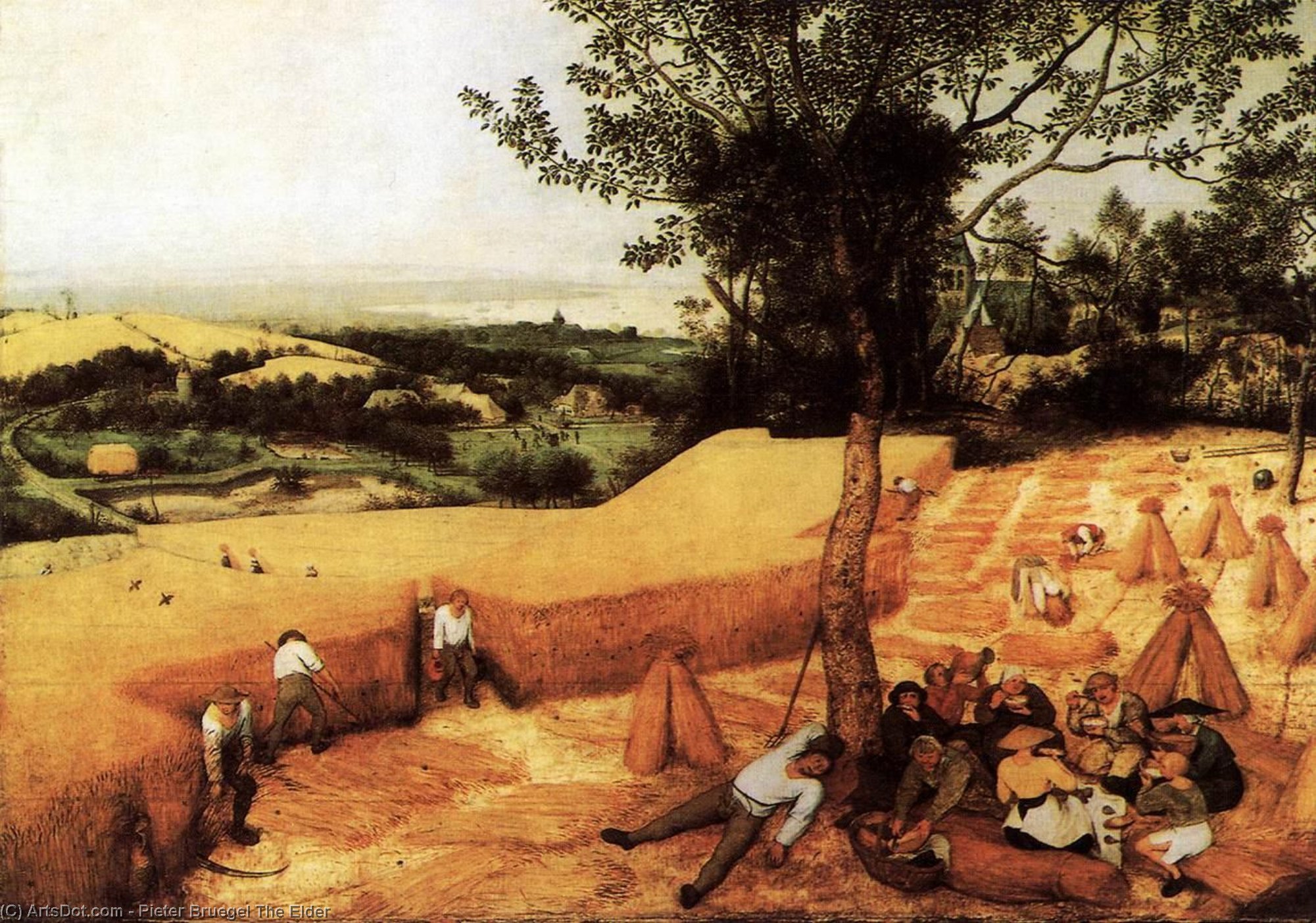 WikiOO.org - دایره المعارف هنرهای زیبا - نقاشی، آثار هنری Pieter Bruegel The Elder - The Corn Harvest (August)