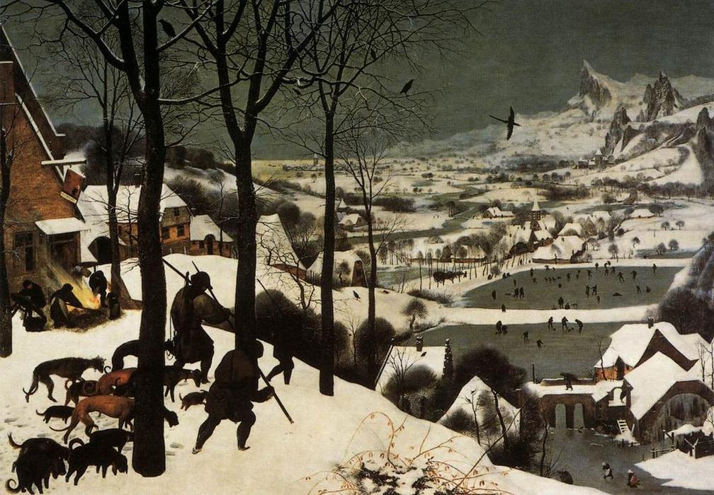 WikiOO.org - אנציקלופדיה לאמנויות יפות - ציור, יצירות אמנות Pieter Bruegel The Elder - The Hunters in the Snow (January)