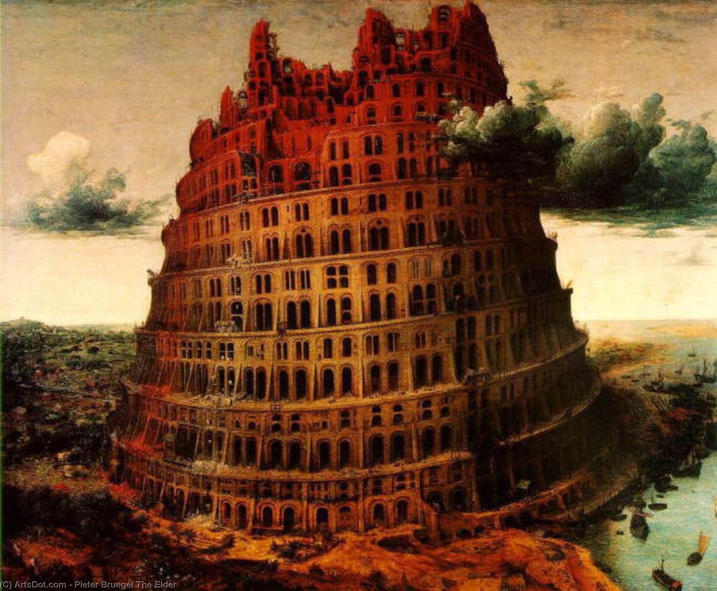 WikiOO.org - Encyclopedia of Fine Arts - Maleri, Artwork Pieter Bruegel The Elder - The Little'' Tower of Babel''