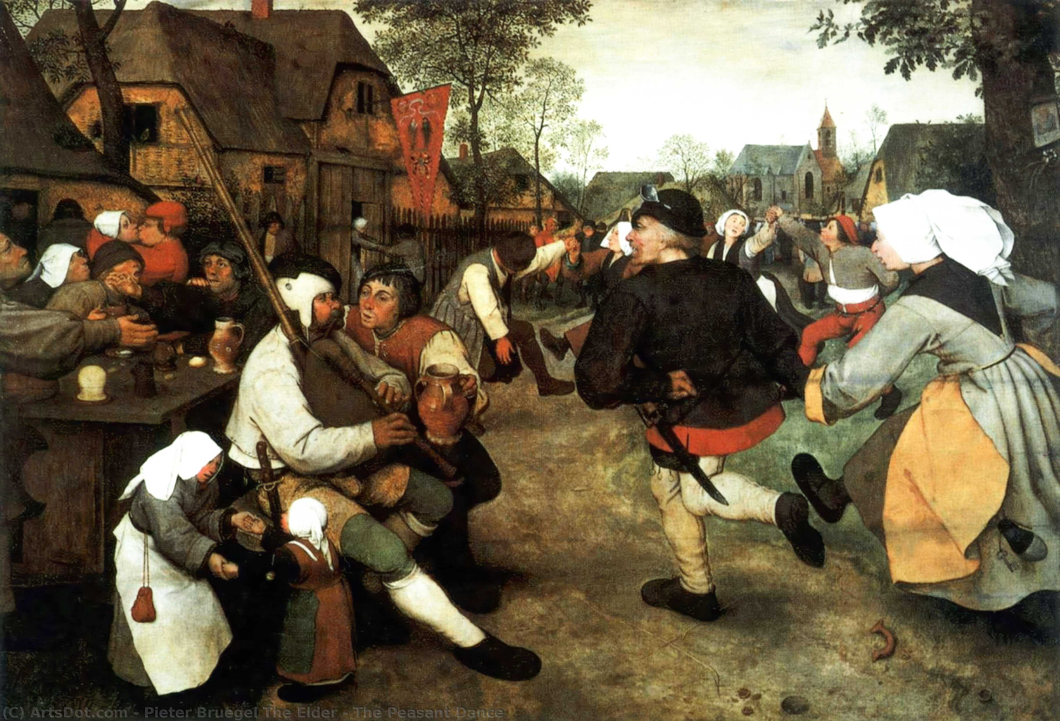 WikiOO.org - Enciklopedija dailės - Tapyba, meno kuriniai Pieter Bruegel The Elder - The Peasant Dance