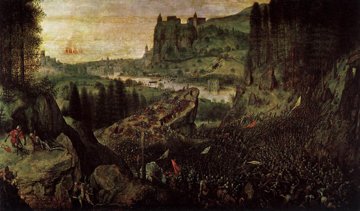 WikiOO.org - Encyclopedia of Fine Arts - Maleri, Artwork Pieter Bruegel The Elder - The Suicide of Saul