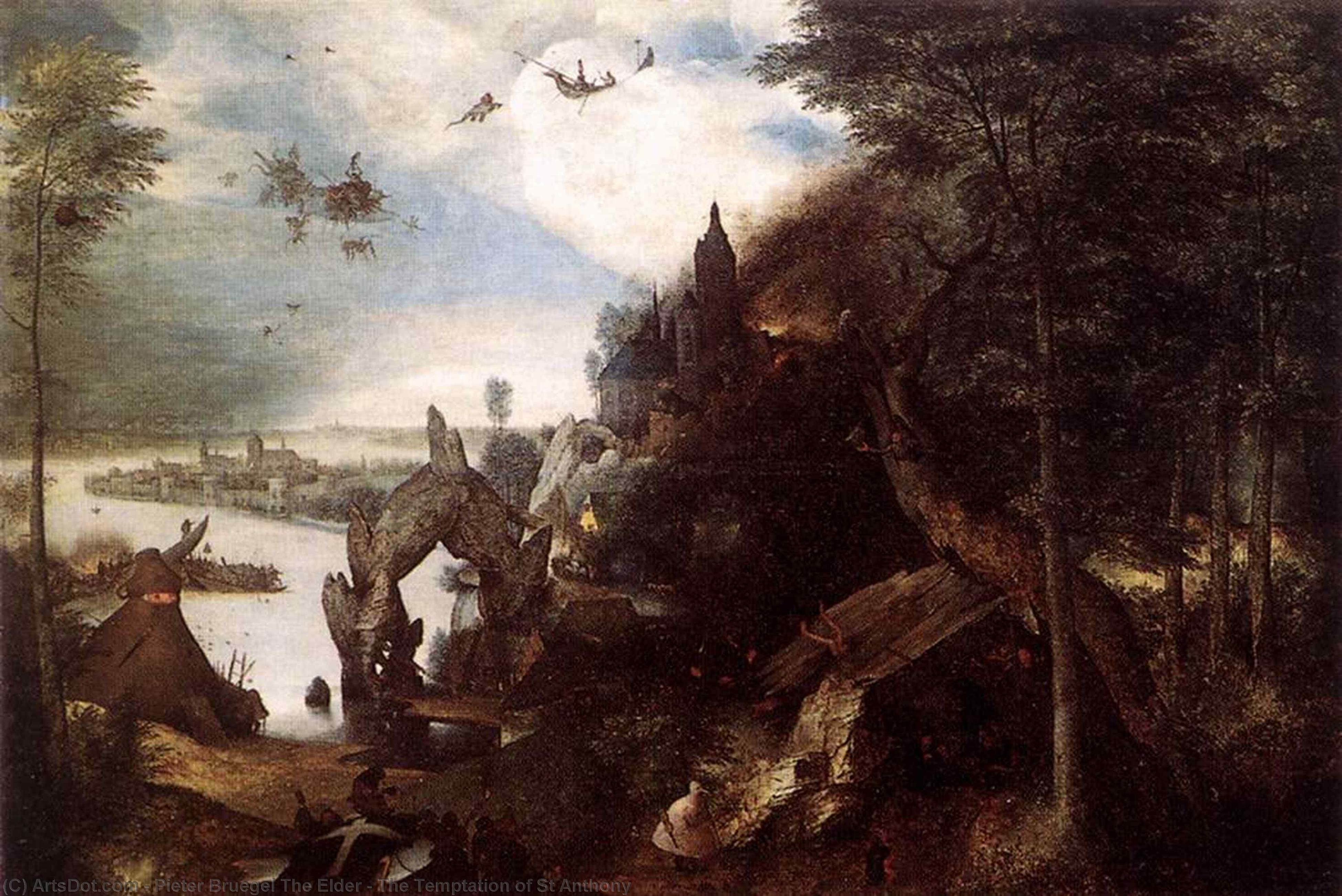 WikiOO.org – 美術百科全書 - 繪畫，作品 Pieter Bruegel The Elder - 诱惑 的  圣  安东尼