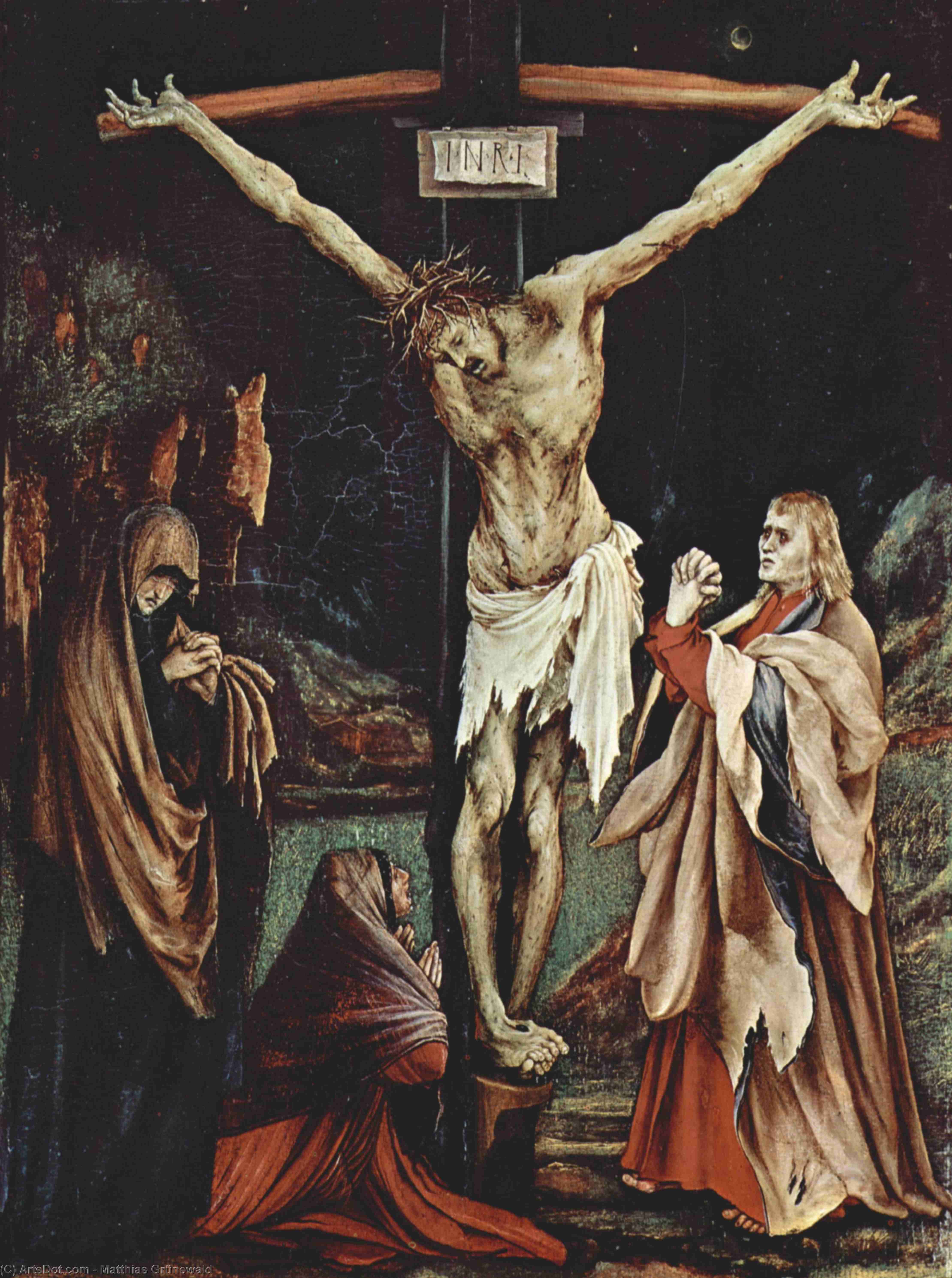 WikiOO.org - 백과 사전 - 회화, 삽화 Matthias Grünewald - The Small Crucifixion