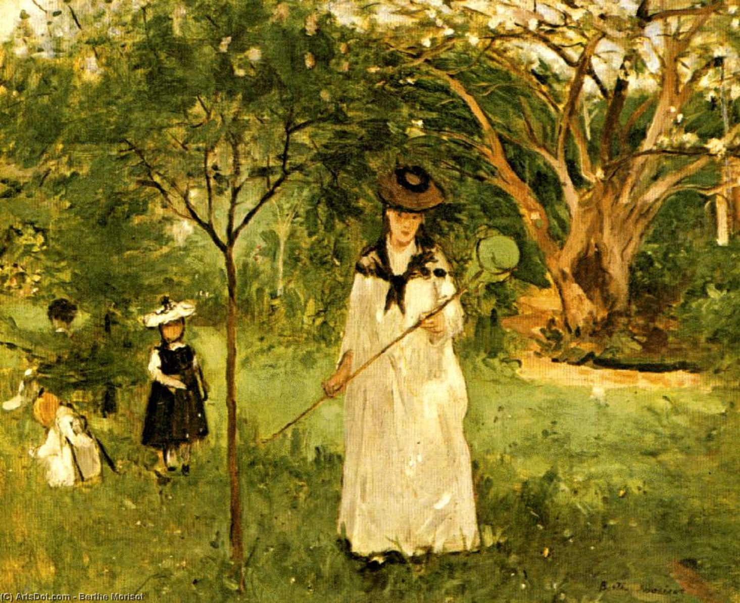 Wikioo.org – L'Encyclopédie des Beaux Arts - Peinture, Oeuvre de Berthe Morisot - papillon chasse