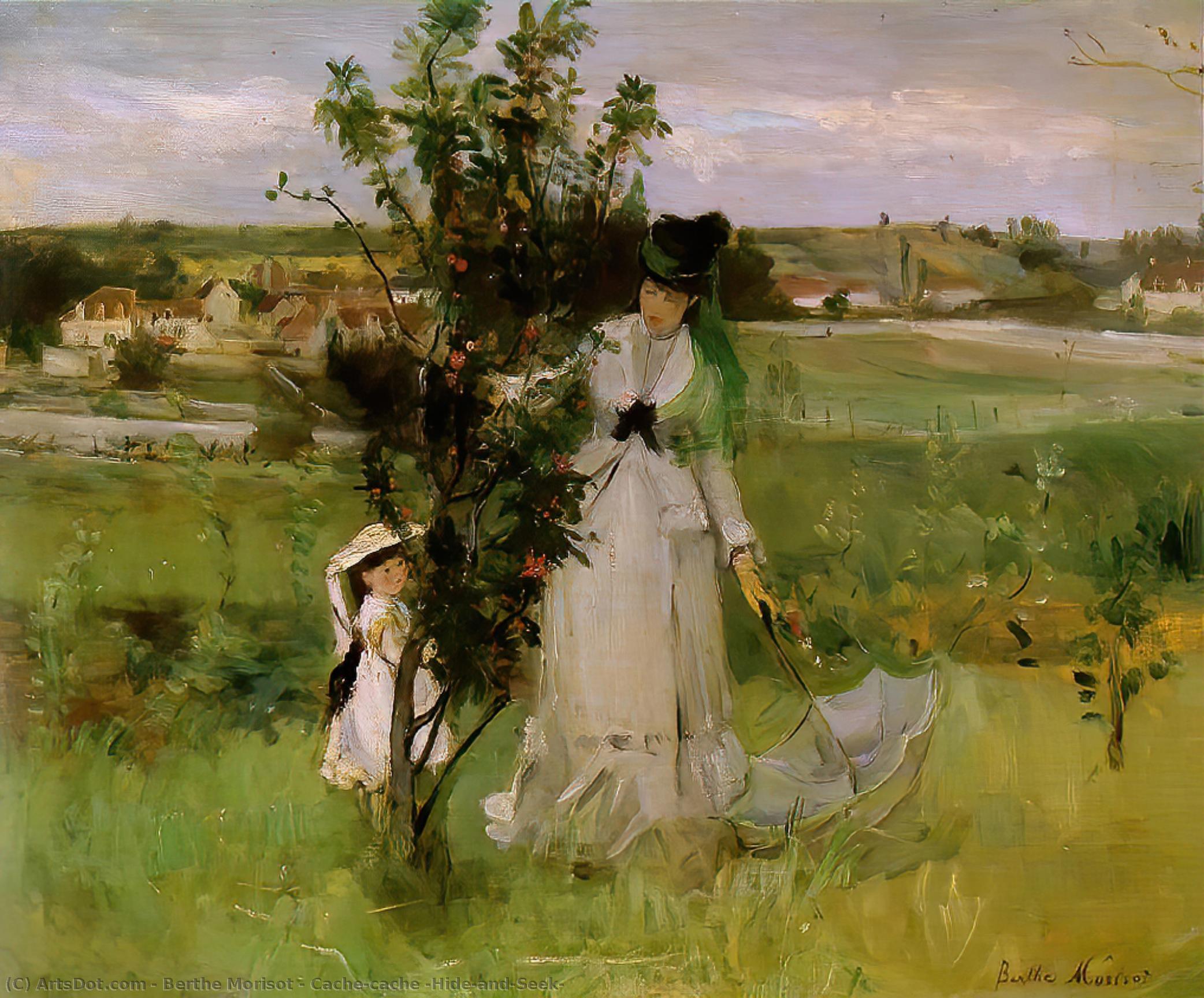 Wikioo.org – La Enciclopedia de las Bellas Artes - Pintura, Obras de arte de Berthe Morisot - Cache-cache ( Hide-and-Seek )