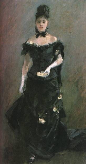 WikiOO.org - Encyclopedia of Fine Arts - Festés, Grafika Berthe Morisot - Figure of a Woman (Before the Theater)