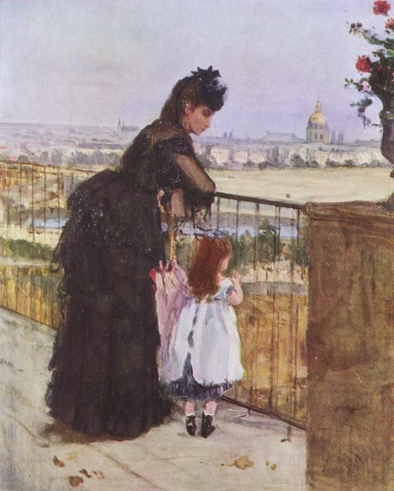 Wikioo.org - The Encyclopedia of Fine Arts - Painting, Artwork by Berthe Morisot - On the Balcony