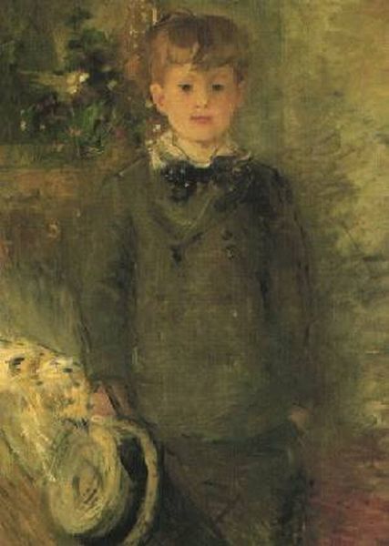 Wikioo.org - The Encyclopedia of Fine Arts - Painting, Artwork by Berthe Morisot - Portrait of Marcel Gobillard (Little Boy in Gray)