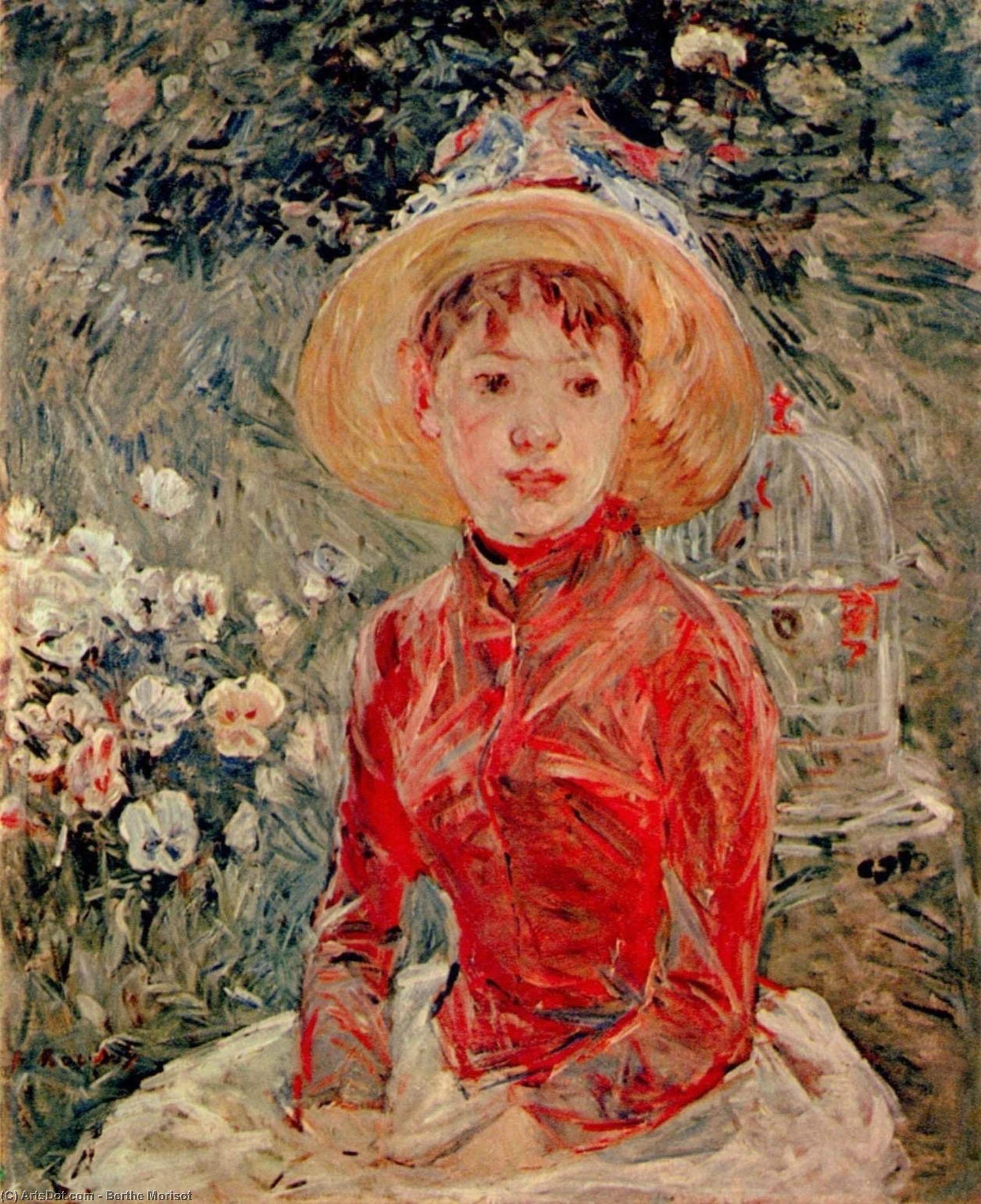 Wikioo.org - The Encyclopedia of Fine Arts - Painting, Artwork by Berthe Morisot - The Red Jacket. Mlle Isabelle Lambert