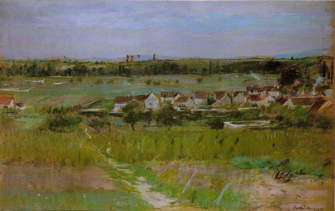 Wikioo.org - The Encyclopedia of Fine Arts - Painting, Artwork by Berthe Morisot - Un village (Le village de Maurecourt)