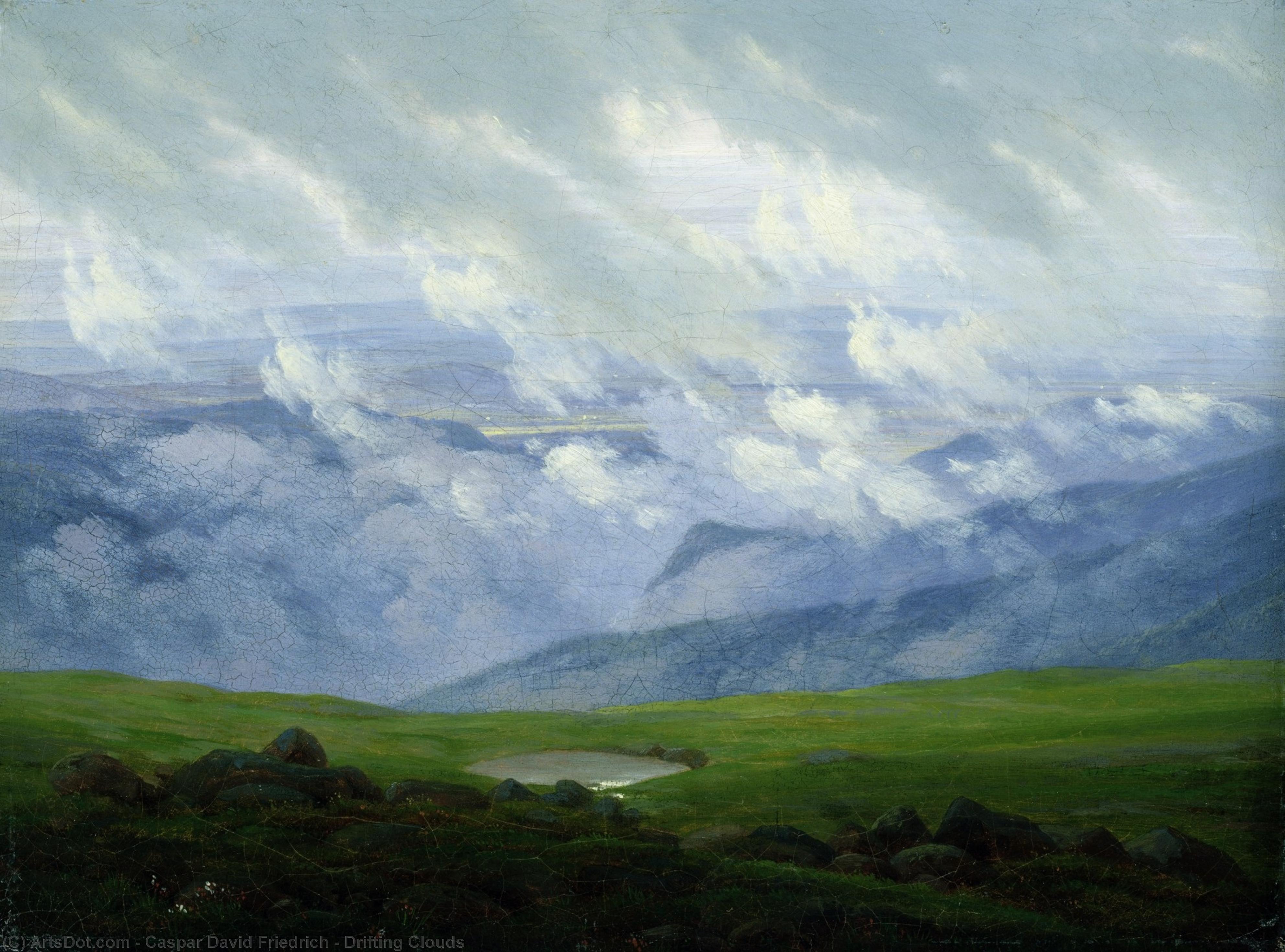 Wikioo.org - Bách khoa toàn thư về mỹ thuật - Vẽ tranh, Tác phẩm nghệ thuật Caspar David Friedrich - Drifting Clouds