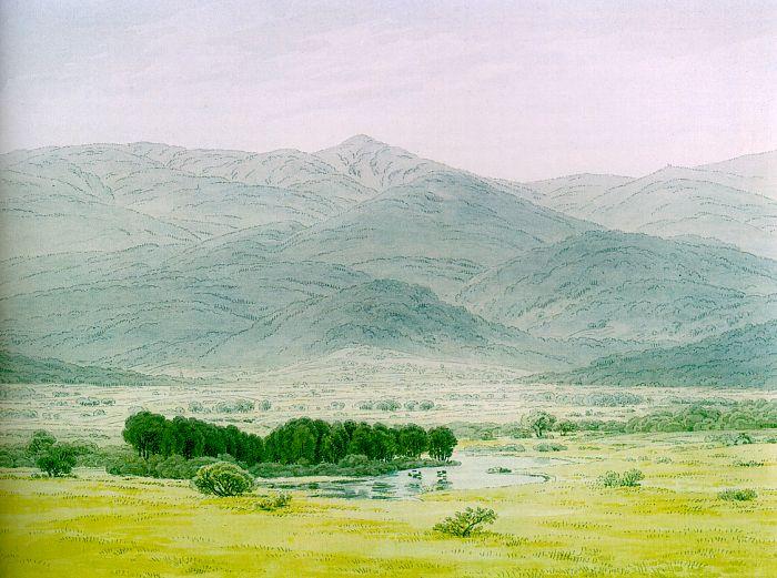 Wikioo.org - The Encyclopedia of Fine Arts - Painting, Artwork by Caspar David Friedrich - Landscape in the Riesengebirge