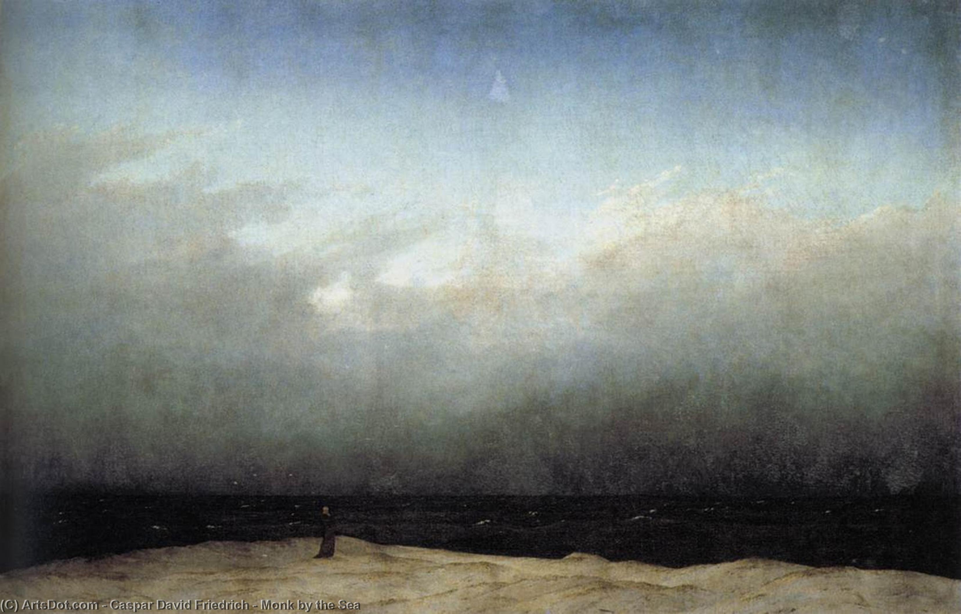 Wikioo.org – La Enciclopedia de las Bellas Artes - Pintura, Obras de arte de Caspar David Friedrich - monje por el mar