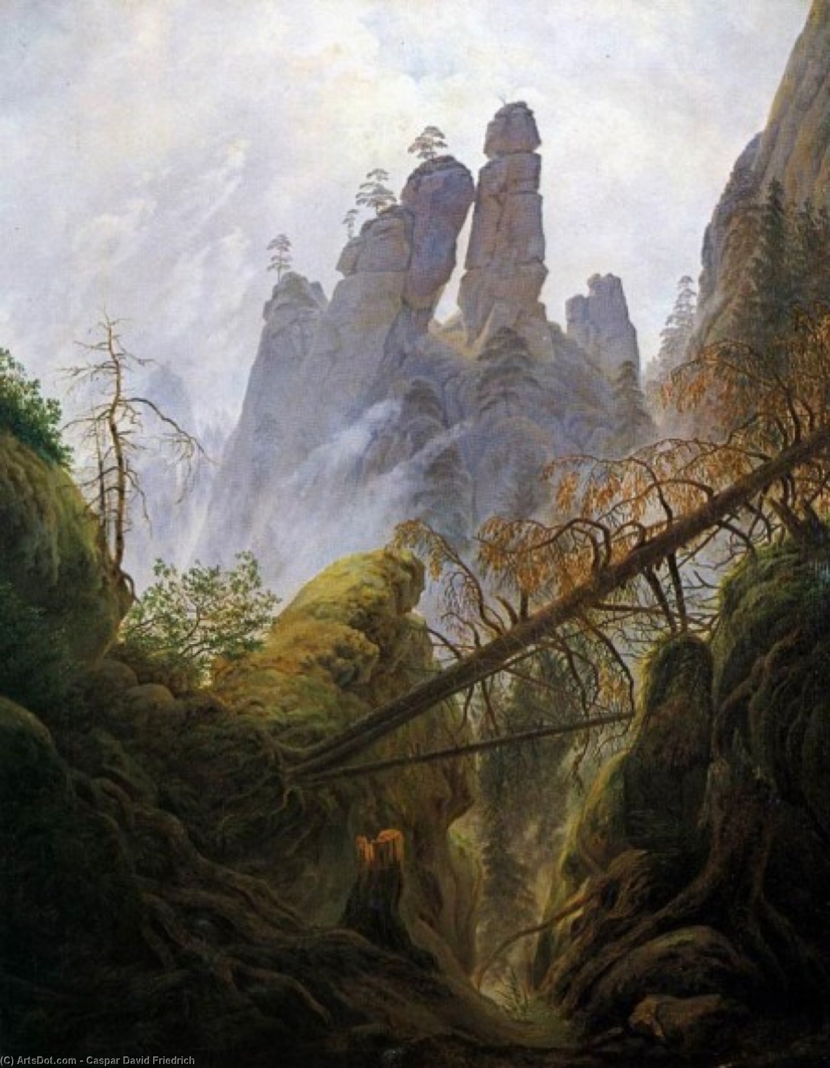 Wikioo.org - The Encyclopedia of Fine Arts - Painting, Artwork by Caspar David Friedrich - Rocky Ravine