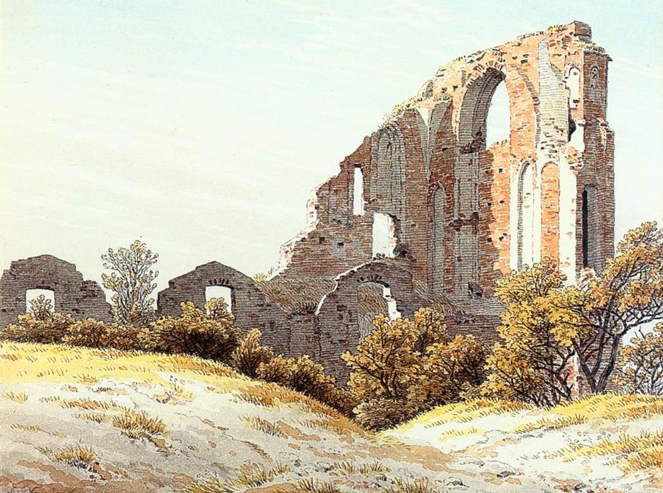 Wikioo.org - Bách khoa toàn thư về mỹ thuật - Vẽ tranh, Tác phẩm nghệ thuật Caspar David Friedrich - The Ruins of Eldena