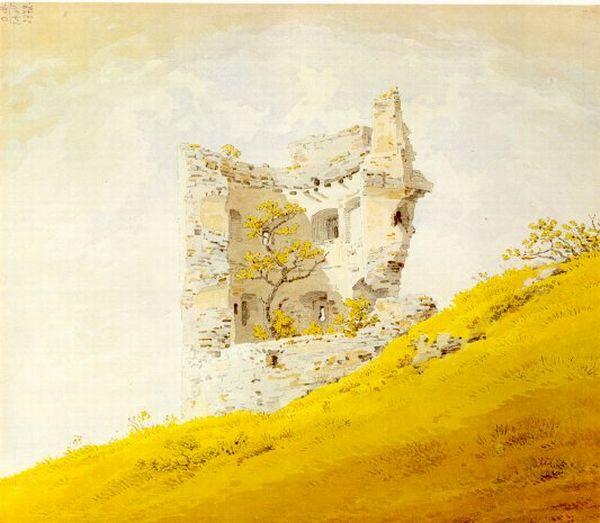 WikiOO.org - Encyclopedia of Fine Arts - Lukisan, Artwork Caspar David Friedrich - The Ruins of Teplitz Castle