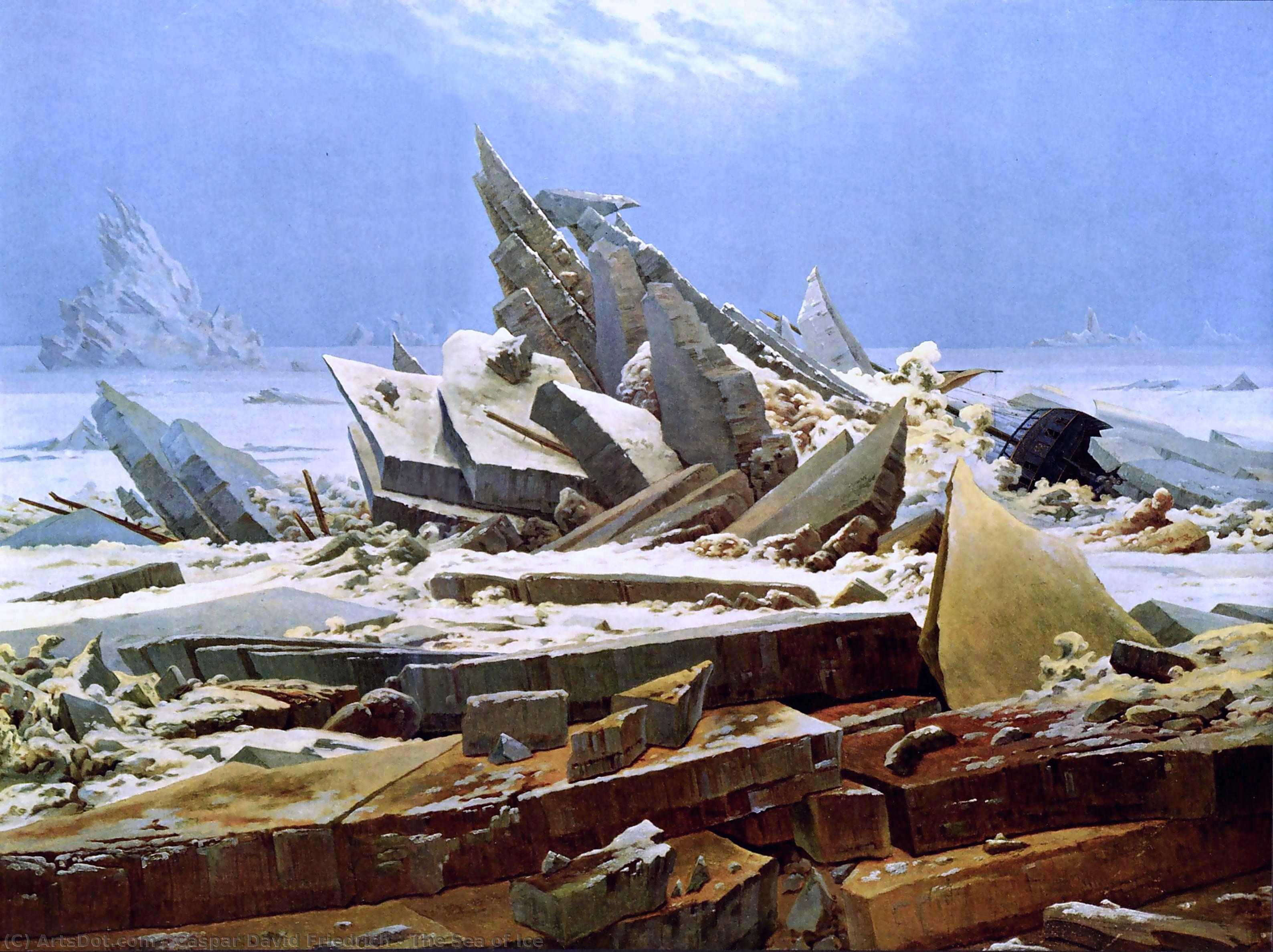 Wikioo.org – L'Enciclopedia delle Belle Arti - Pittura, Opere di Caspar David Friedrich - Il mare di ghiaccio