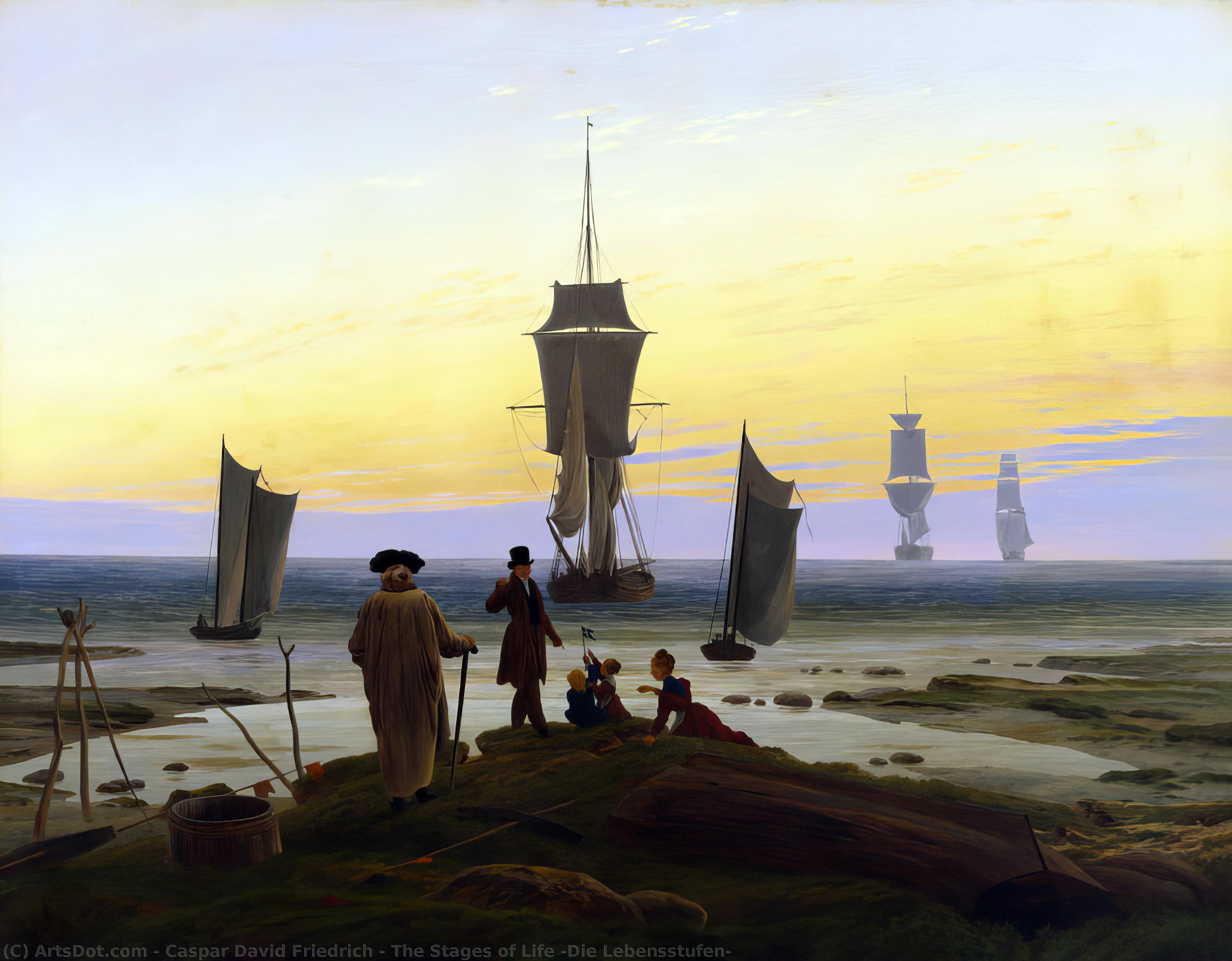 Wikioo.org - The Encyclopedia of Fine Arts - Painting, Artwork by Caspar David Friedrich - The Stages of Life (Die Lebensstufen)
