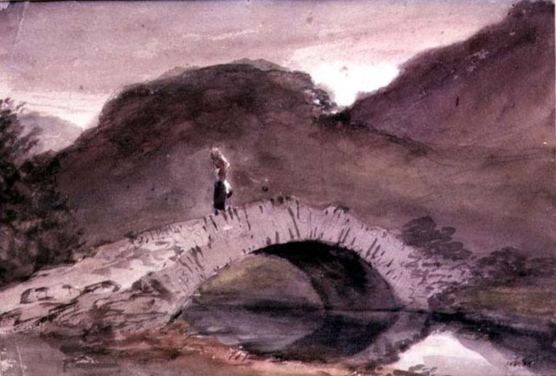 Wikioo.org - The Encyclopedia of Fine Arts - Painting, Artwork by John Constable - A Bridge at Borrowdale