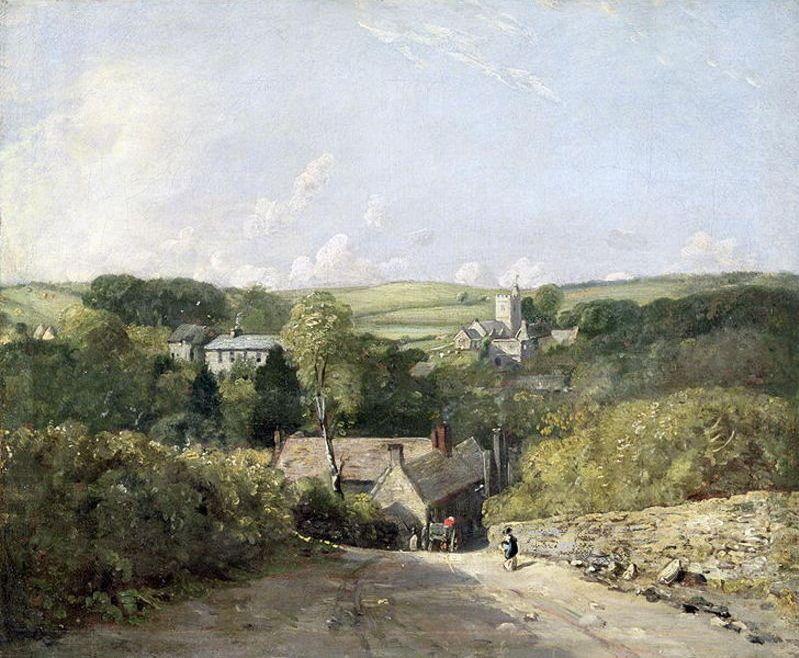 Wikioo.org - The Encyclopedia of Fine Arts - Painting, Artwork by John Constable - A View of Osmington Village with the Church and Vicarage