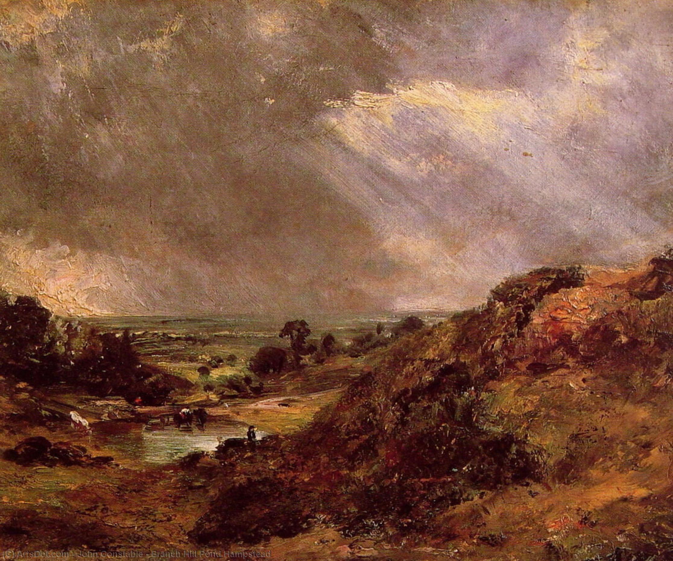 WikiOO.org - Encyclopedia of Fine Arts - Lukisan, Artwork John Constable - Branch Hill Pond Hampstead