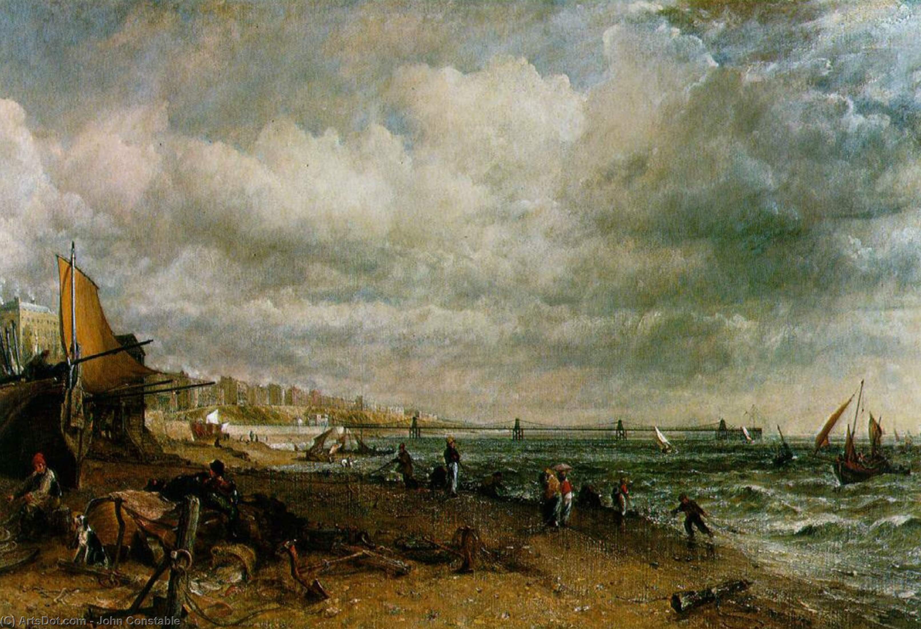 Wikioo.org - Encyklopedia Sztuk Pięknych - Malarstwo, Grafika John Constable - Chain Pier, Brighton