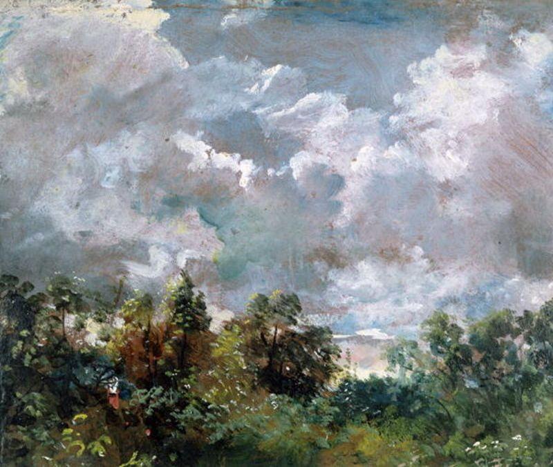 Wikioo.org – L'Encyclopédie des Beaux Arts - Peinture, Oeuvre de John Constable - Étude des nuages avec  trees1