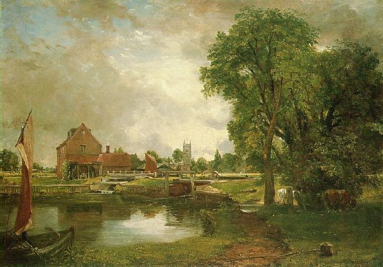 WikiOO.org - Encyclopedia of Fine Arts - Schilderen, Artwork John Constable - Dedham Lock and Mill1