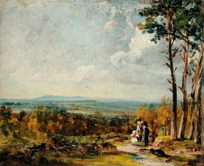 WikiOO.org - 백과 사전 - 회화, 삽화 John Constable - Hampstead Heath Looking Towards Harrow