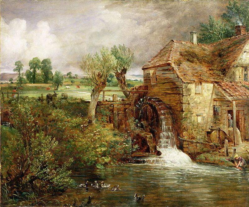 Wikioo.org - สารานุกรมวิจิตรศิลป์ - จิตรกรรม John Constable - Mill at Gillingham, Dorset