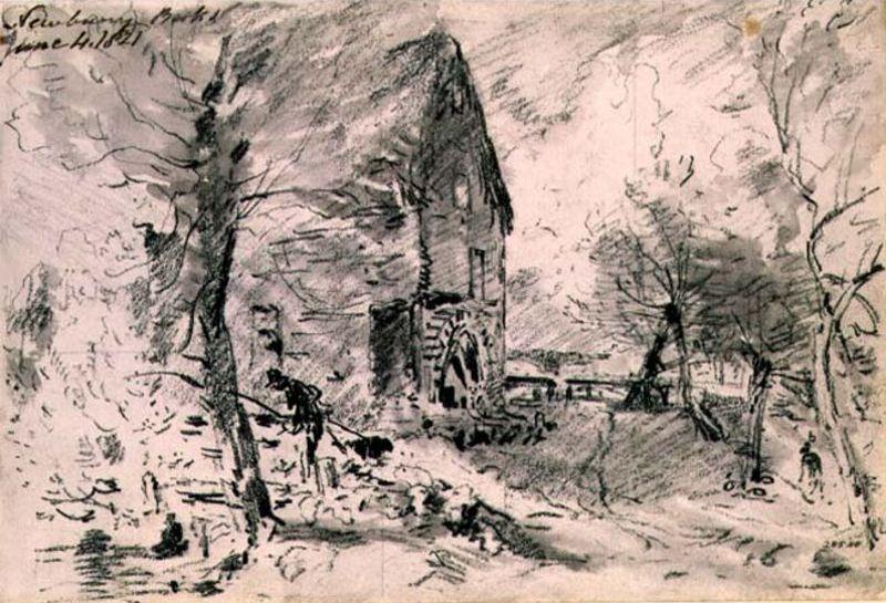 WikiOO.org - Enciklopedija dailės - Tapyba, meno kuriniai John Constable - Watermill at Newbury