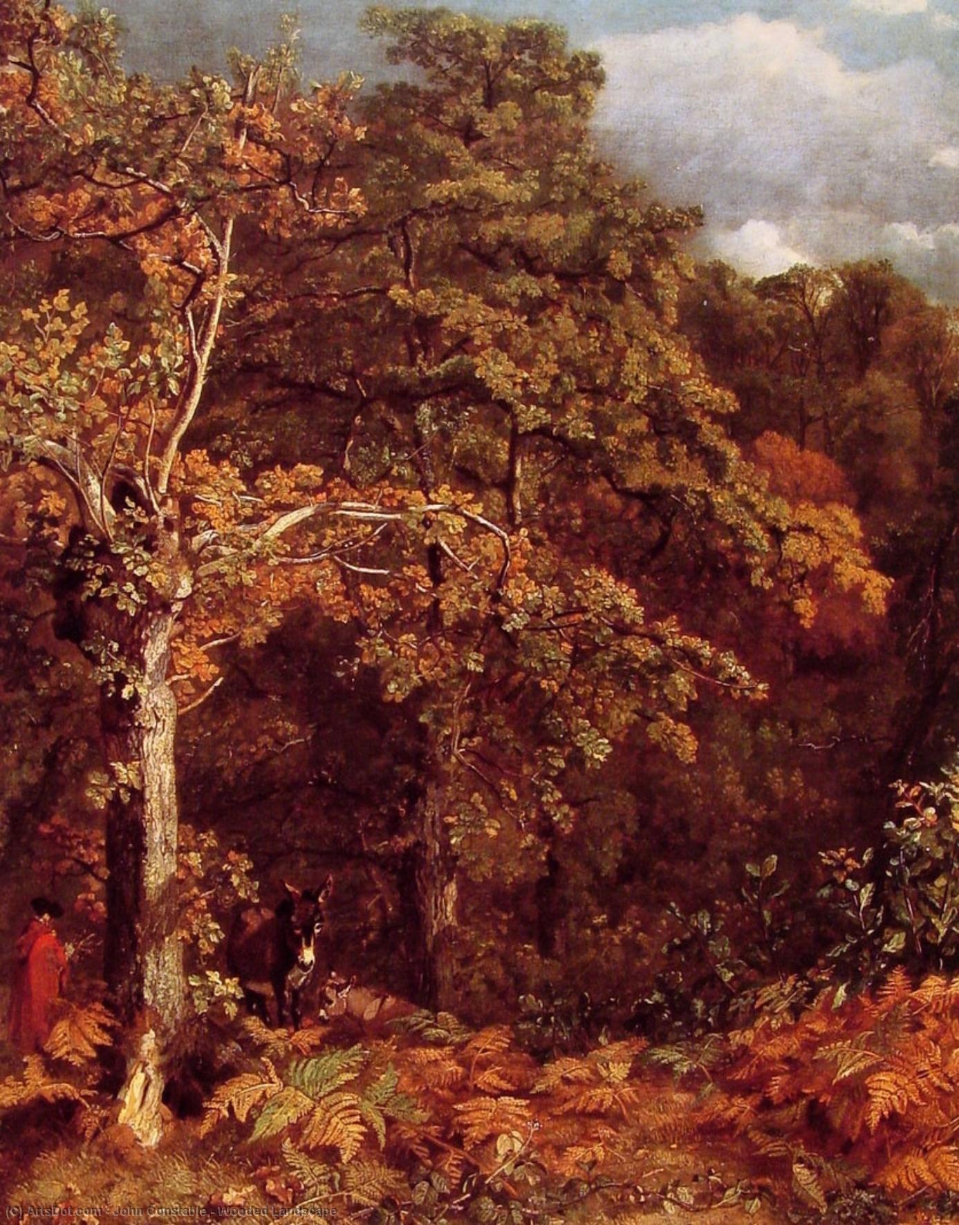 Wikoo.org - موسوعة الفنون الجميلة - اللوحة، العمل الفني John Constable - Wooded Landscape