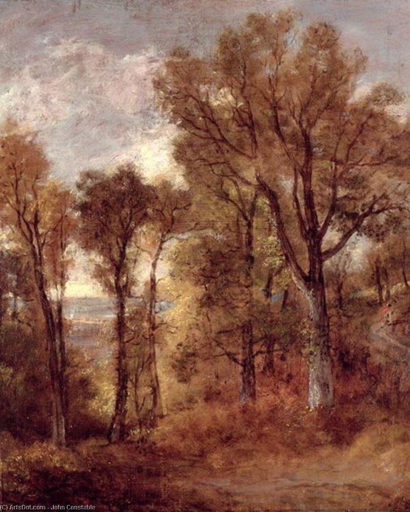 WikiOO.org - 백과 사전 - 회화, 삽화 John Constable - Woodland View in Suffolk