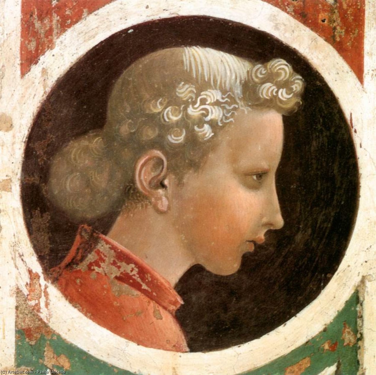 Wikioo.org - The Encyclopedia of Fine Arts - Painting, Artwork by Paolo Uccello - Roundel with Head