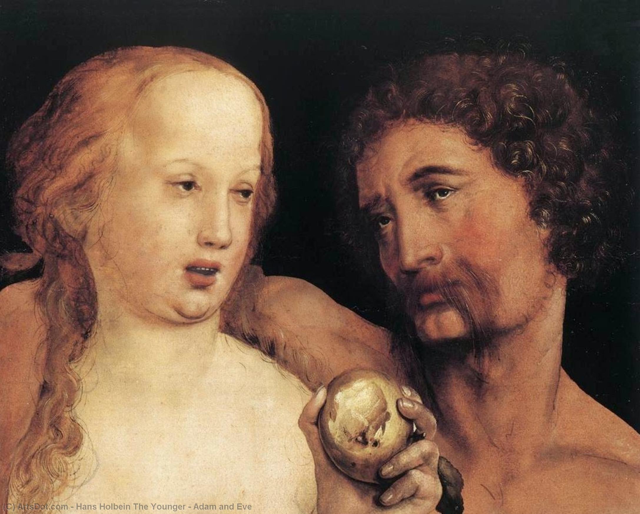 WikiOO.org – 美術百科全書 - 繪畫，作品 Hans Holbein The Younger - 亚当和夏娃