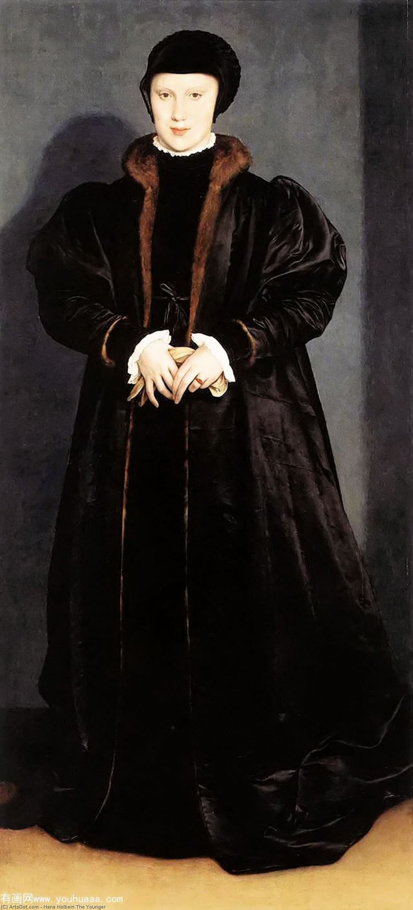 WikiOO.org - 百科事典 - 絵画、アートワーク Hans Holbein The Younger - ミラノのデンマークのクリスティーナ、Ducchess