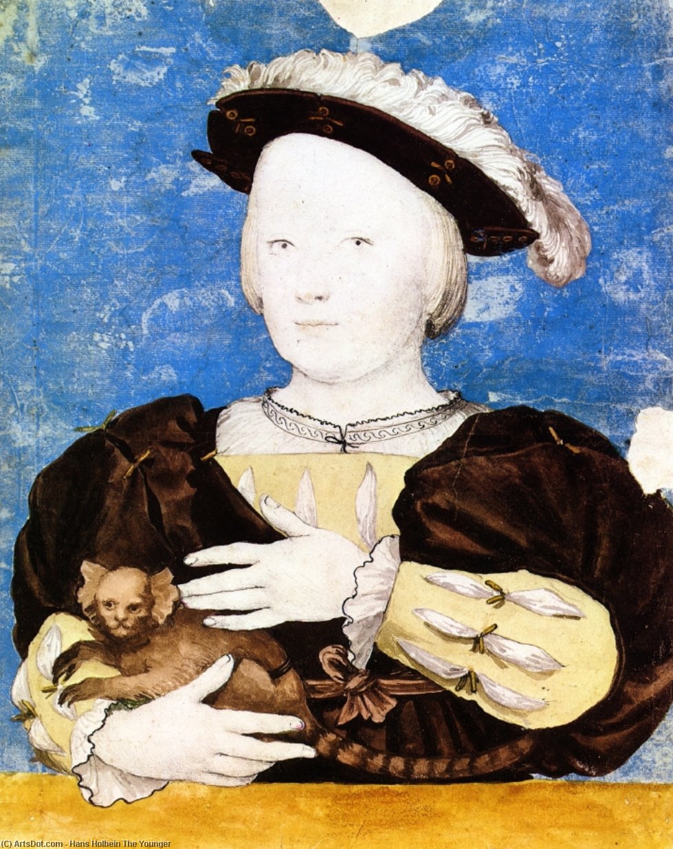 Wikioo.org - The Encyclopedia of Fine Arts - Painting, Artwork by Hans Holbein The Younger - Edward, Prince of Wales, with Monkey