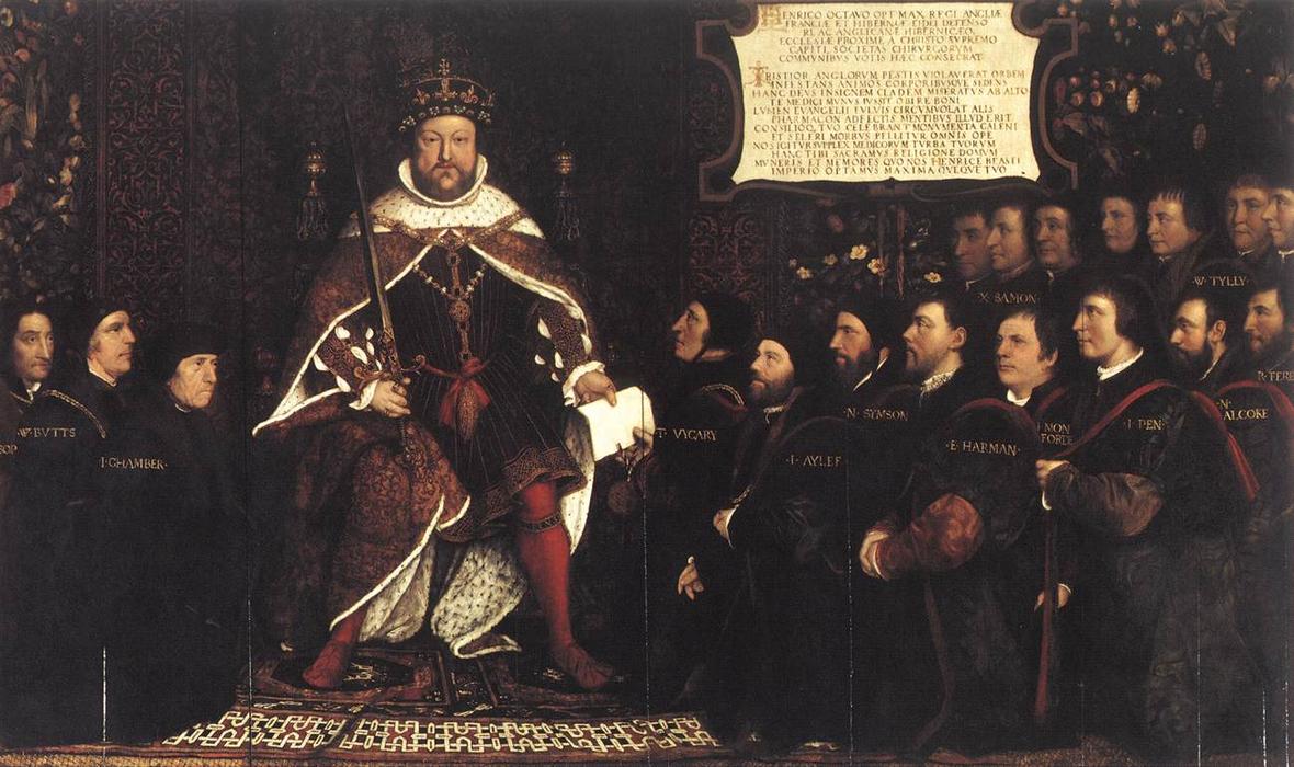Wikoo.org - موسوعة الفنون الجميلة - اللوحة، العمل الفني Hans Holbein The Younger - Henry VIII and the Barber Surgeons