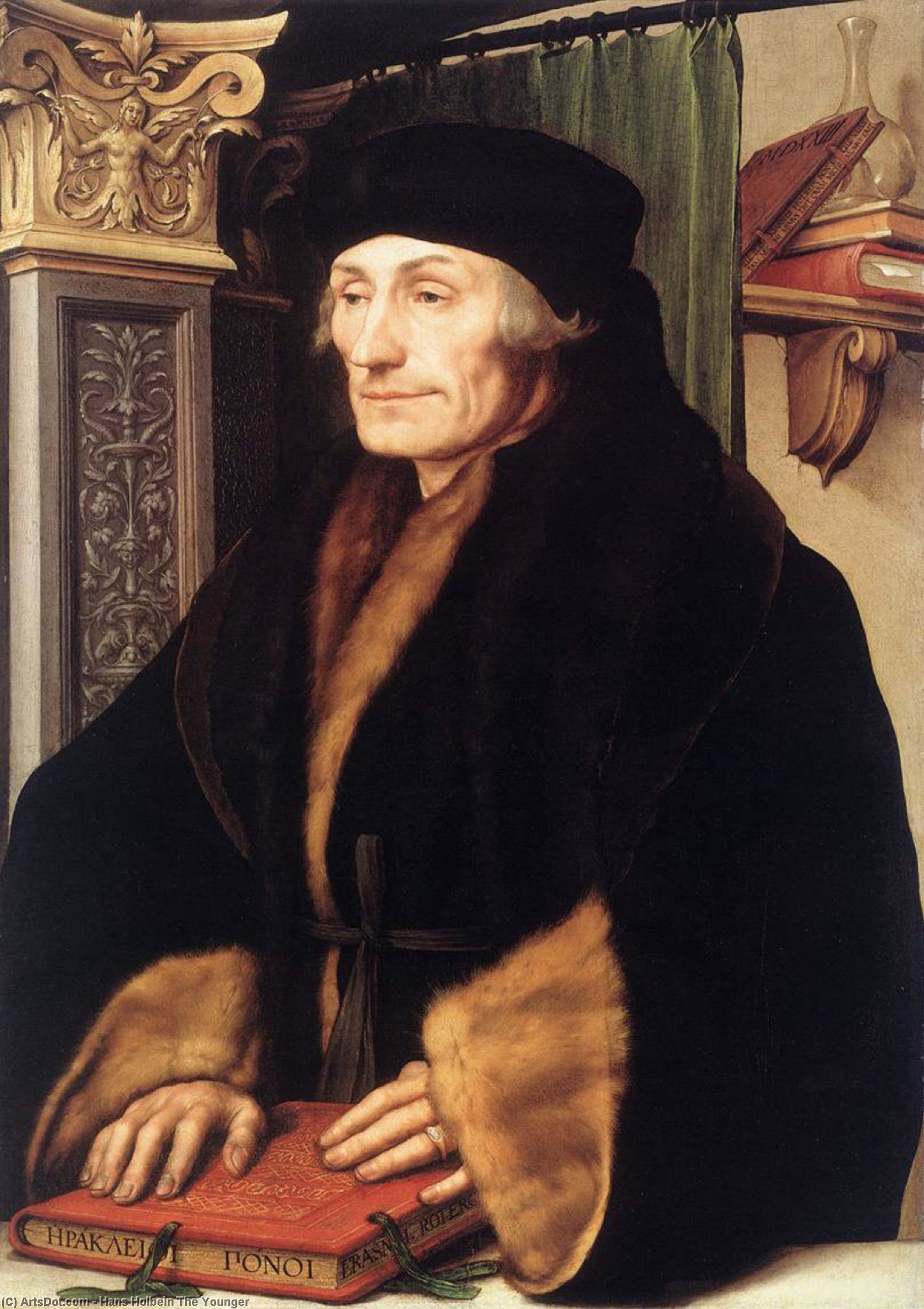 Wikioo.org – La Enciclopedia de las Bellas Artes - Pintura, Obras de arte de Hans Holbein The Younger - retrato de erasmo de rotterdam