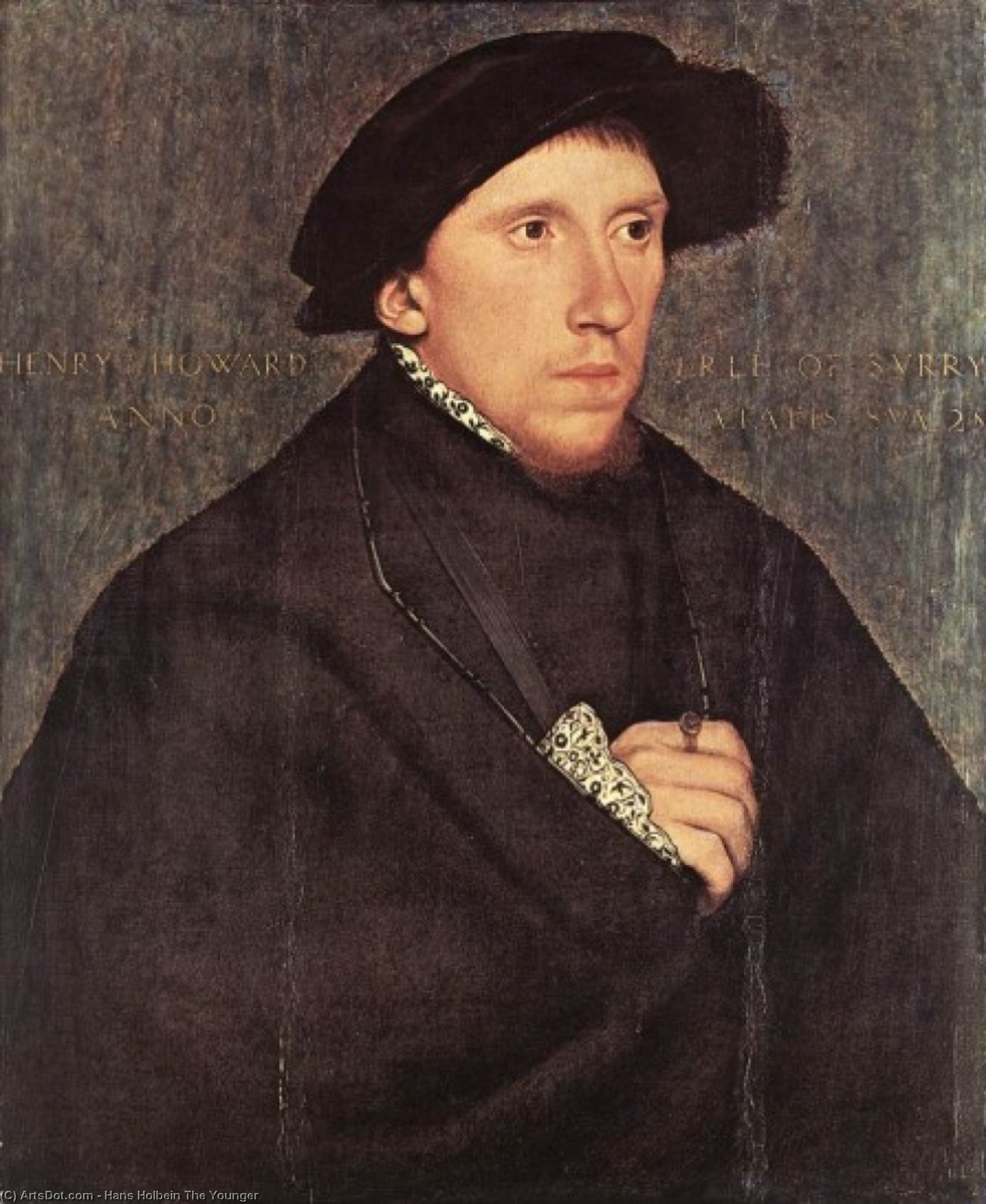 Wikoo.org - موسوعة الفنون الجميلة - اللوحة، العمل الفني Hans Holbein The Younger - Portrait of Henry Howard, the Earl of Surrey