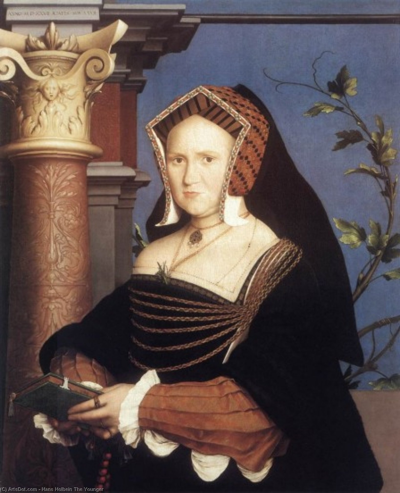 Wikoo.org - موسوعة الفنون الجميلة - اللوحة، العمل الفني Hans Holbein The Younger - Portrait of Lady Mary Guildford