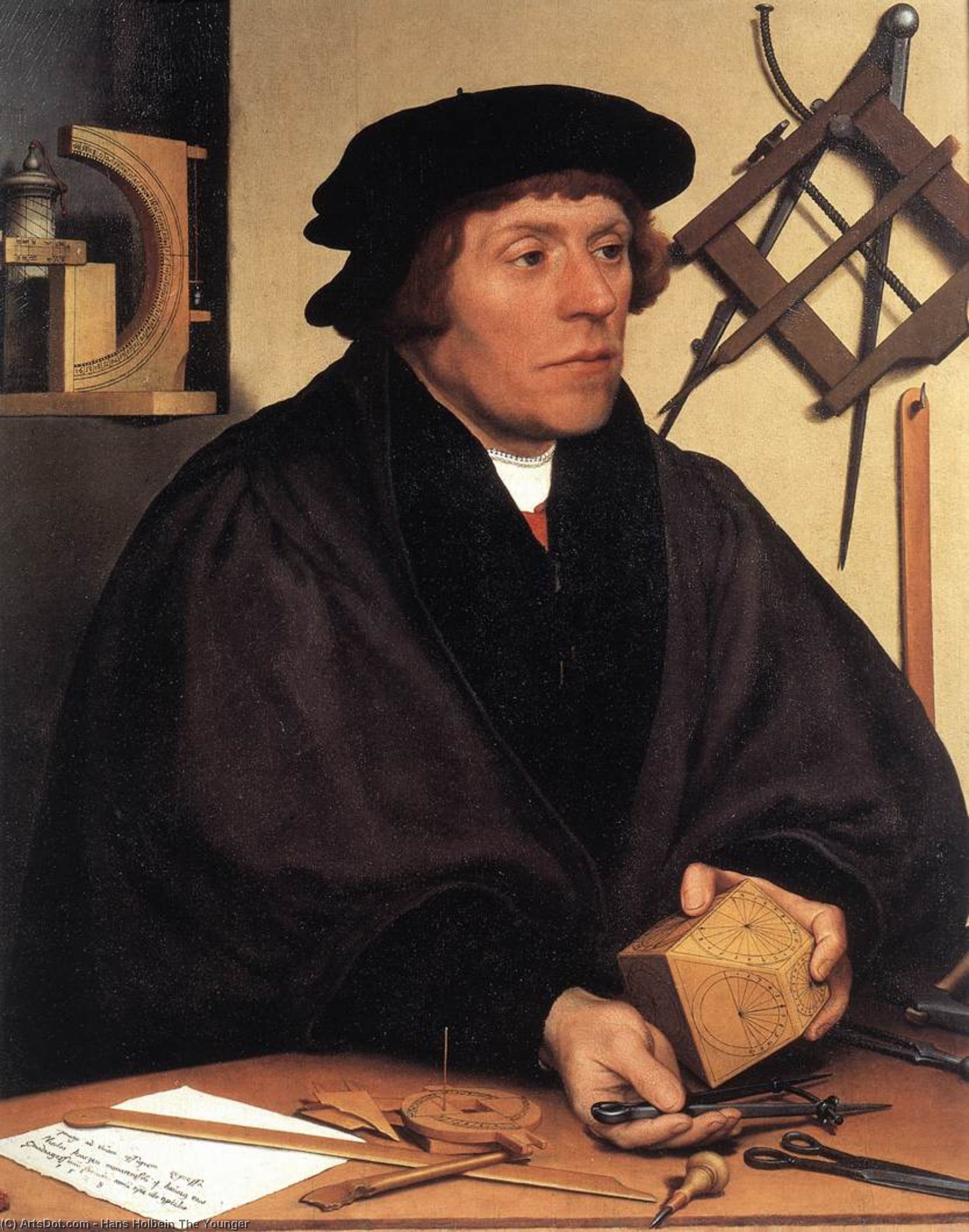 Wikioo.org - สารานุกรมวิจิตรศิลป์ - จิตรกรรม Hans Holbein The Younger - Portrait of Nikolaus Kratzer