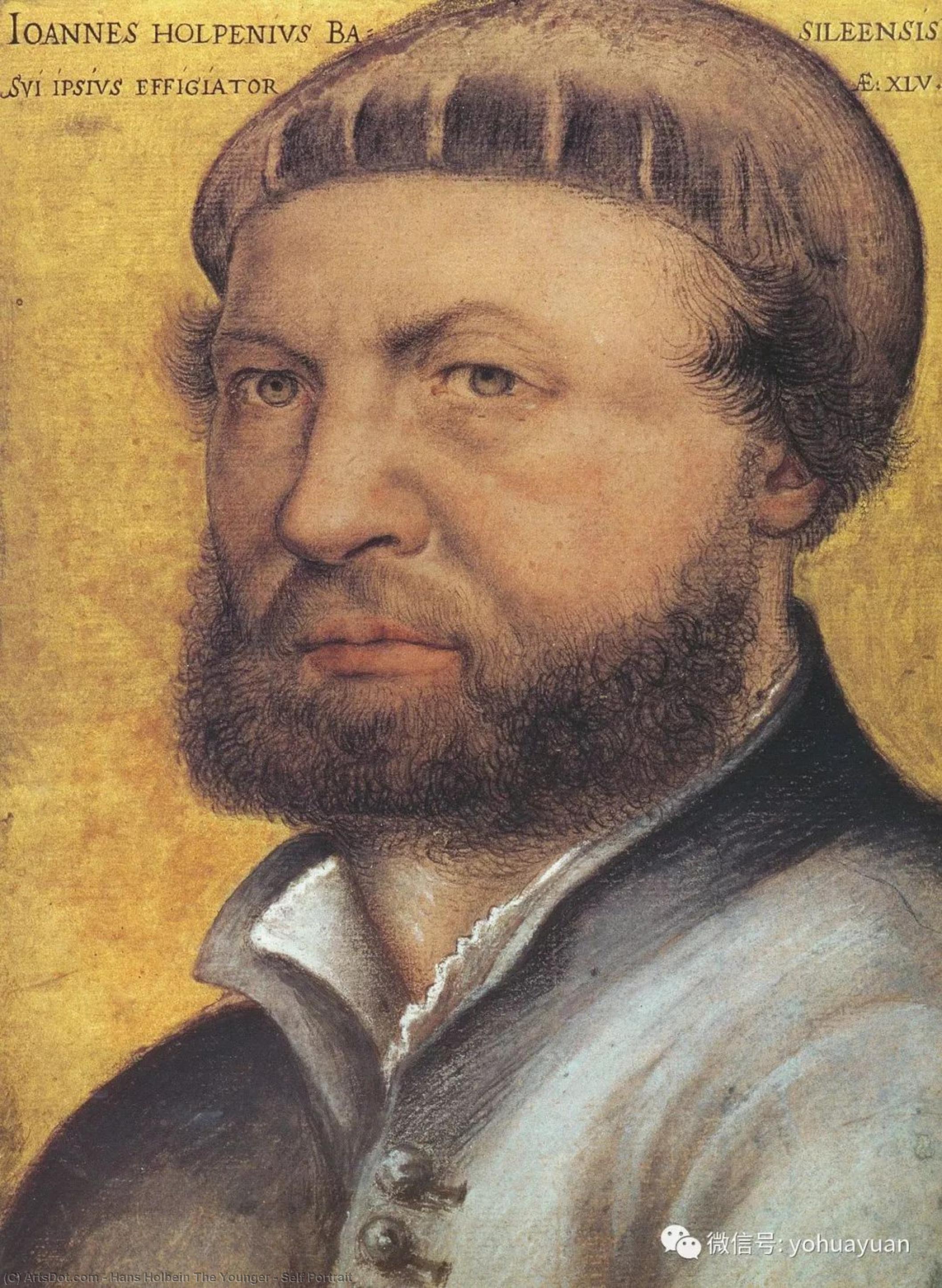 Wikoo.org - موسوعة الفنون الجميلة - اللوحة، العمل الفني Hans Holbein The Younger - Self Portrait